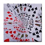 Poker Royal Flush All Suits Droste Spiral Tile Coaster