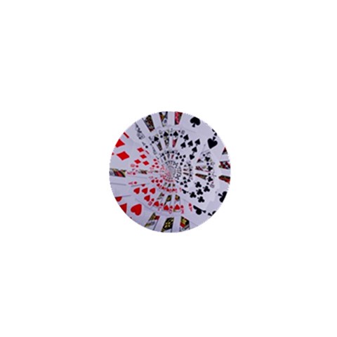 Poker Royal Flush All Suits Droste Spiral 1  Mini Button from ArtsNow.com Front