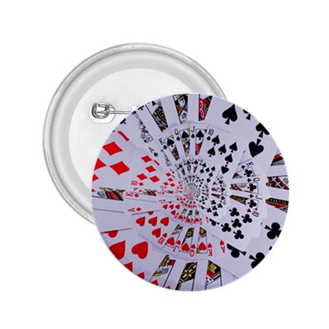 Poker Royal Flush All Suits Droste Spiral 2.25  Button from ArtsNow.com Front