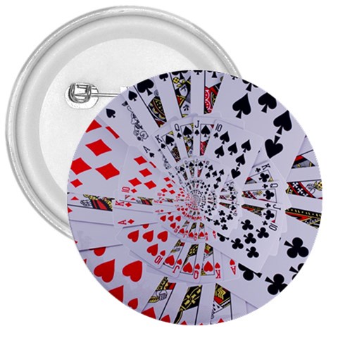 Poker Royal Flush All Suits Droste Spiral 3  Button from ArtsNow.com Front