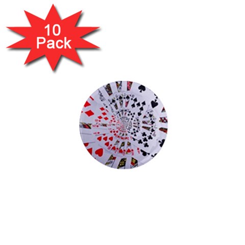 Poker Royal Flush All Suits Droste Spiral 1  Mini Magnet (10 pack)  from ArtsNow.com Front