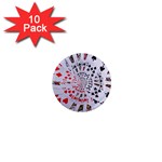 Poker Royal Flush All Suits Droste Spiral 1  Mini Magnet (10 pack) 