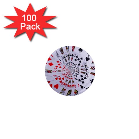 Poker Royal Flush All Suits Droste Spiral 1  Mini Magnet (100 pack)  from ArtsNow.com Front