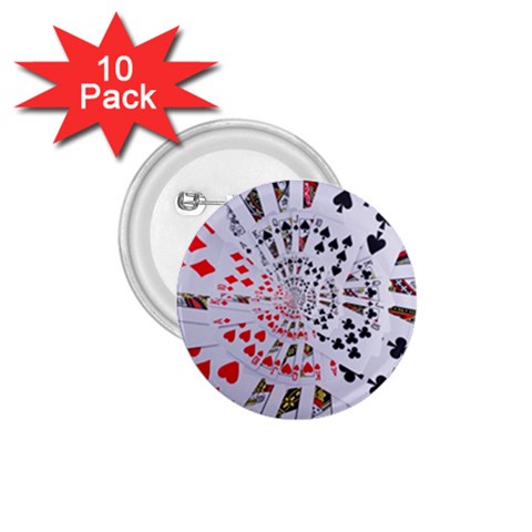 Poker Royal Flush All Suits Droste Spiral 1.75  Button (10 pack)  from ArtsNow.com Front