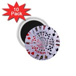 Poker Royal Flush All Suits Droste Spiral 1.75  Magnet (10 pack) 