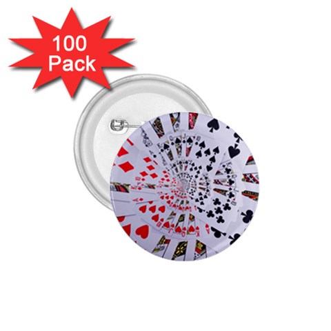 Poker Royal Flush All Suits Droste Spiral 1.75  Button (100 pack)  from ArtsNow.com Front