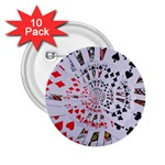 Poker Royal Flush All Suits Droste Spiral 2.25  Button (10 pack)