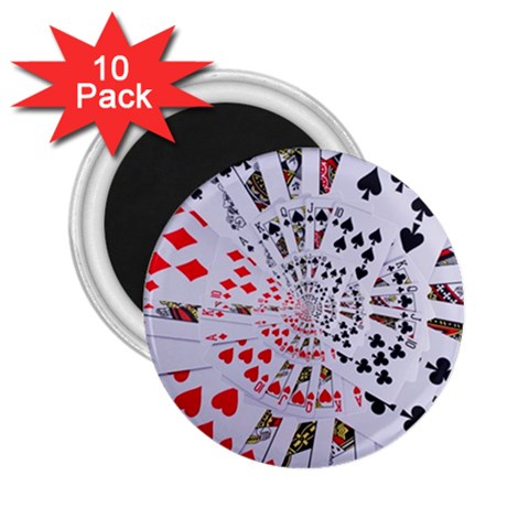 Poker Royal Flush All Suits Droste Spiral 2.25  Magnet (10 pack) from ArtsNow.com Front