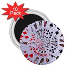 Poker Royal Flush All Suits Droste Spiral 2.25  Magnet (10 pack)