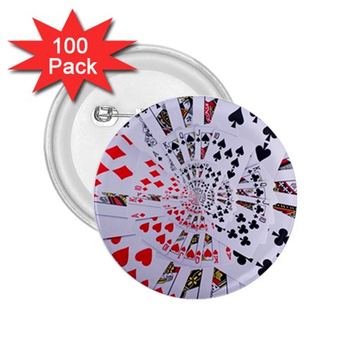 Poker Royal Flush All Suits Droste Spiral 2.25  Button (100 pack) from ArtsNow.com Front