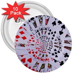 Poker Royal Flush All Suits Droste Spiral 3  Button (10 pack)