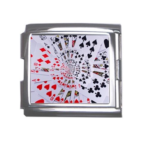 Poker Royal Flush All Suits Droste Spiral Mega Link Italian Charm (18mm) from ArtsNow.com Front