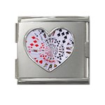 Poker Royal Flush All Suits Droste Spiral Mega Link Heart Italian Charm (18mm)