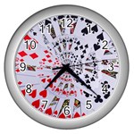 Poker Royal Flush All Suits Droste Spiral Wall Clock (Silver)