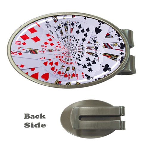 Poker Royal Flush All Suits Droste Spiral Money Clip (Oval) from ArtsNow.com Front