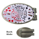 Poker Royal Flush All Suits Droste Spiral Money Clip (Oval)