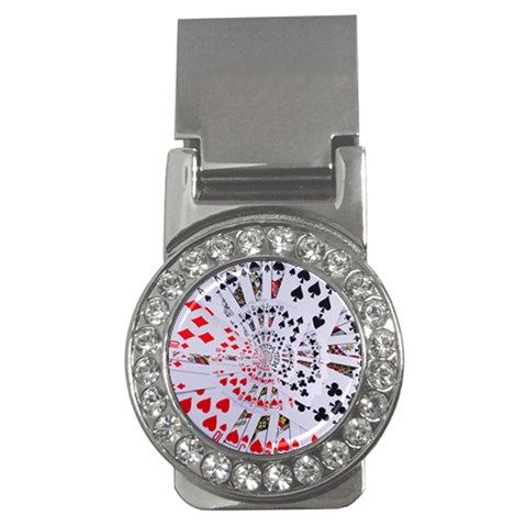 Poker Royal Flush All Suits Droste Spiral Money Clip (CZ) from ArtsNow.com Front