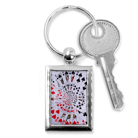 Poker Royal Flush All Suits Droste Spiral Key Chain (Rectangle) from ArtsNow.com Front