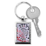 Poker Royal Flush All Suits Droste Spiral Key Chain (Rectangle)