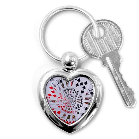 Poker Royal Flush All Suits Droste Spiral Key Chain (Heart) from ArtsNow.com Front