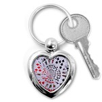 Poker Royal Flush All Suits Droste Spiral Key Chain (Heart)