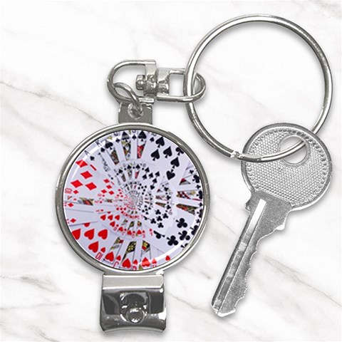 Poker Royal Flush All Suits Droste Spiral Nail Clippers Key Chain from ArtsNow.com Front