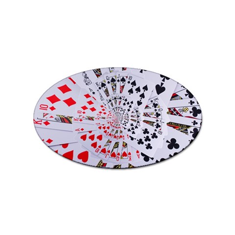 Poker Royal Flush All Suits Droste Spiral Sticker (Oval) from ArtsNow.com Front