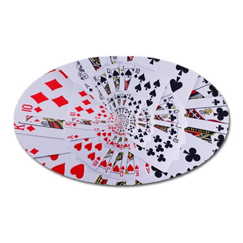 Poker Royal Flush All Suits Droste Spiral Magnet (Oval) from ArtsNow.com Front