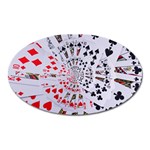 Poker Royal Flush All Suits Droste Spiral Magnet (Oval)