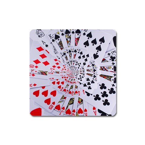 Poker Royal Flush All Suits Droste Spiral Magnet (Square) from ArtsNow.com Front