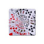 Poker Royal Flush All Suits Droste Spiral Magnet (Square)