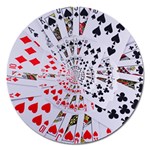 Poker Royal Flush All Suits Droste Spiral Magnet 5  (Round)