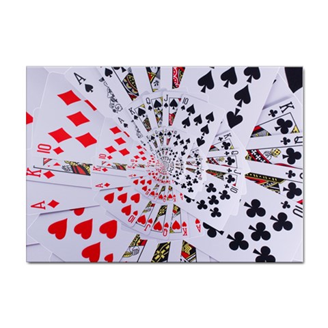 Poker Royal Flush All Suits Droste Spiral Sticker A4 (10 pack) from ArtsNow.com Front