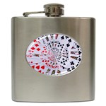 Poker Royal Flush All Suits Droste Spiral Hip Flask (6 oz)