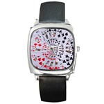 Poker Royal Flush All Suits Droste Spiral Square Metal Watch