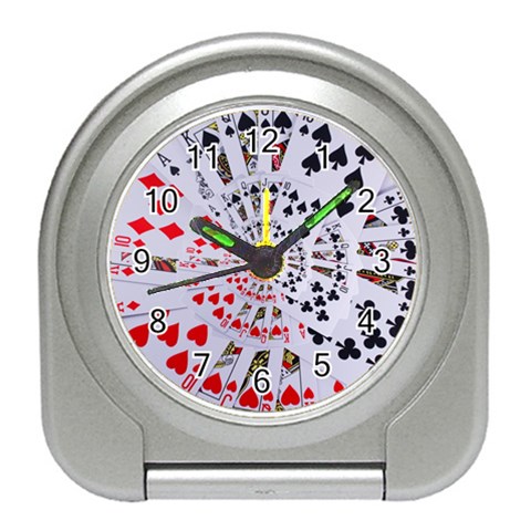 Poker Royal Flush All Suits Droste Spiral Travel Alarm Clock from ArtsNow.com Front