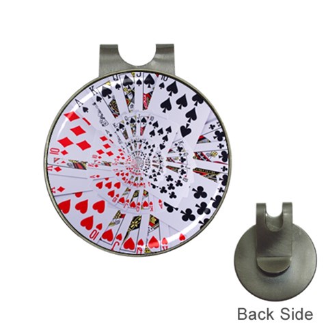 Poker Royal Flush All Suits Droste Spiral Golf Ball Marker Hat Clip from ArtsNow.com Front