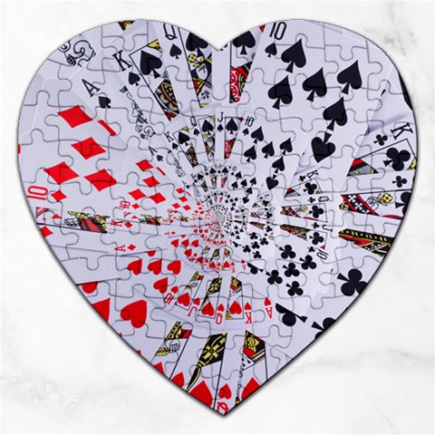 Poker Royal Flush All Suits Droste Spiral Jigsaw Puzzle (Heart) from ArtsNow.com Front