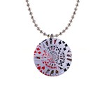 Poker Royal Flush All Suits Droste Spiral 1  Button Necklace