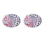 Poker Royal Flush All Suits Droste Spiral Cufflinks (Oval)