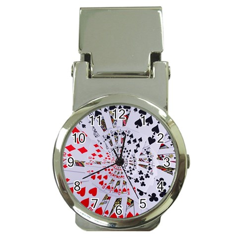 Poker Royal Flush All Suits Droste Spiral Money Clip Watch from ArtsNow.com Front