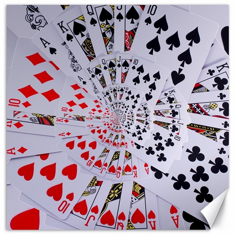 Poker Royal Flush All Suits Droste Spiral Canvas 12  x 12  from ArtsNow.com 11.4 x11.56  Canvas - 1