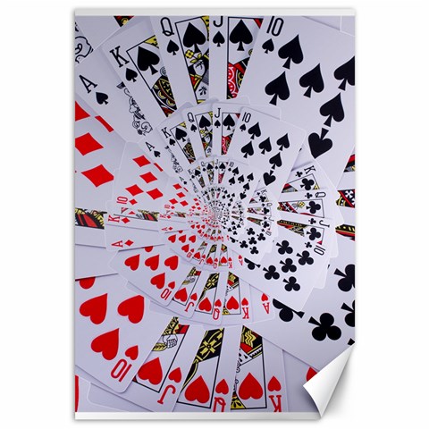 Poker Royal Flush All Suits Droste Spiral Canvas 12  x 18  from ArtsNow.com 11.88 x17.36  Canvas - 1