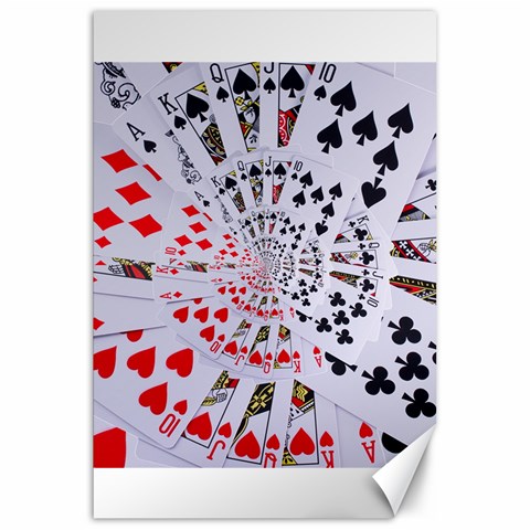 Poker Royal Flush All Suits Droste Spiral Canvas 20  x 30  from ArtsNow.com 19.62 x28.9  Canvas - 1