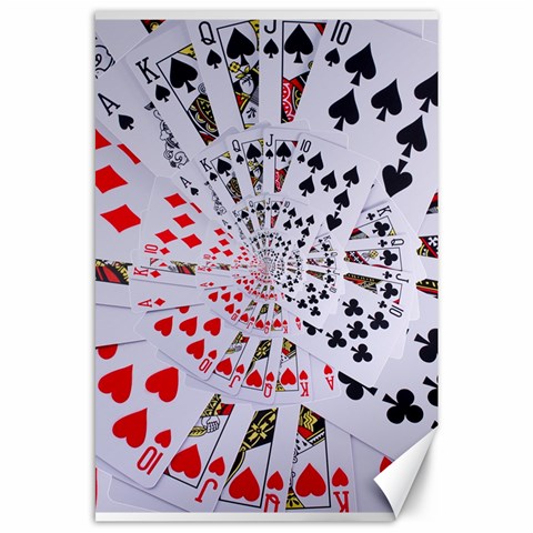 Poker Royal Flush All Suits Droste Spiral Canvas 24  x 36  from ArtsNow.com 23.35 x34.74  Canvas - 1