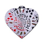 Poker Royal Flush All Suits Droste Spiral Dog Tag Heart (One Side)