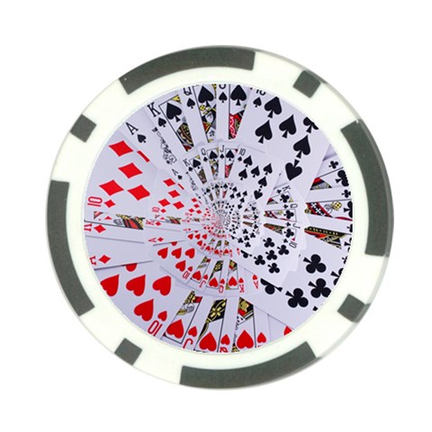 Poker Royal Flush All Suits Droste Spiral Poker Chip Card Guard from ArtsNow.com Front