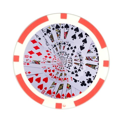 Poker Royal Flush All Suits Droste Spiral Poker Chip Card Guard from ArtsNow.com Front