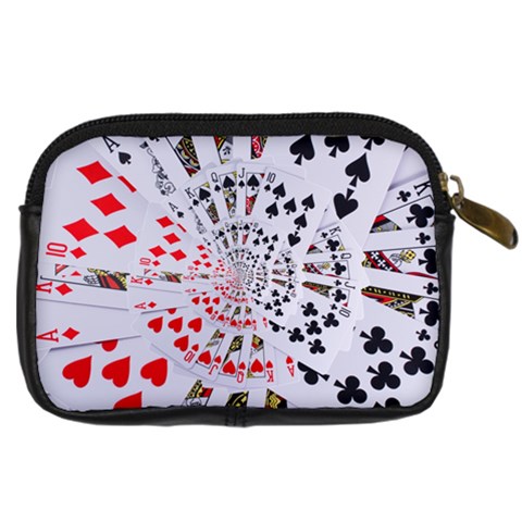 Poker Royal Flush All Suits Droste Spiral Digital Camera Leather Case from ArtsNow.com Back