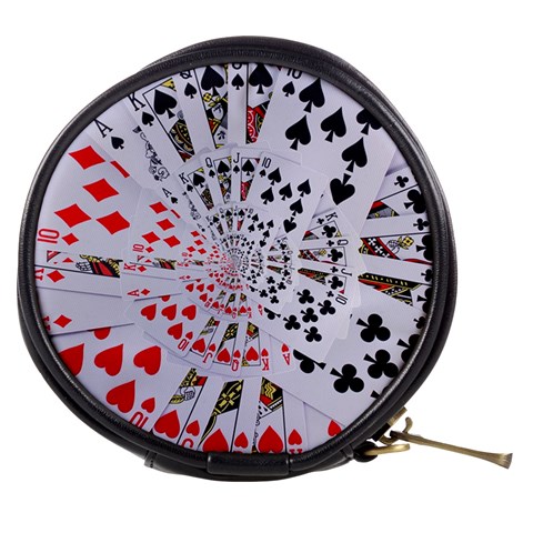 Poker Royal Flush All Suits Droste Spiral Mini Makeup Bag from ArtsNow.com Front